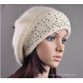 Womens Wool Angora Knitted Beads Slouchwarm Hat Beret Beanie (HW140)